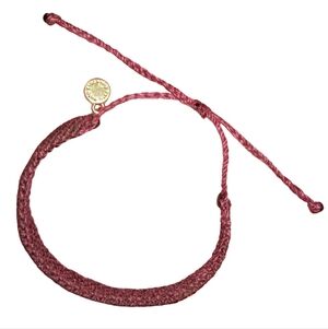 Maroon Wine Pura Vida Bracelet Flat Wide Woven Braided Adjustable Burgundy